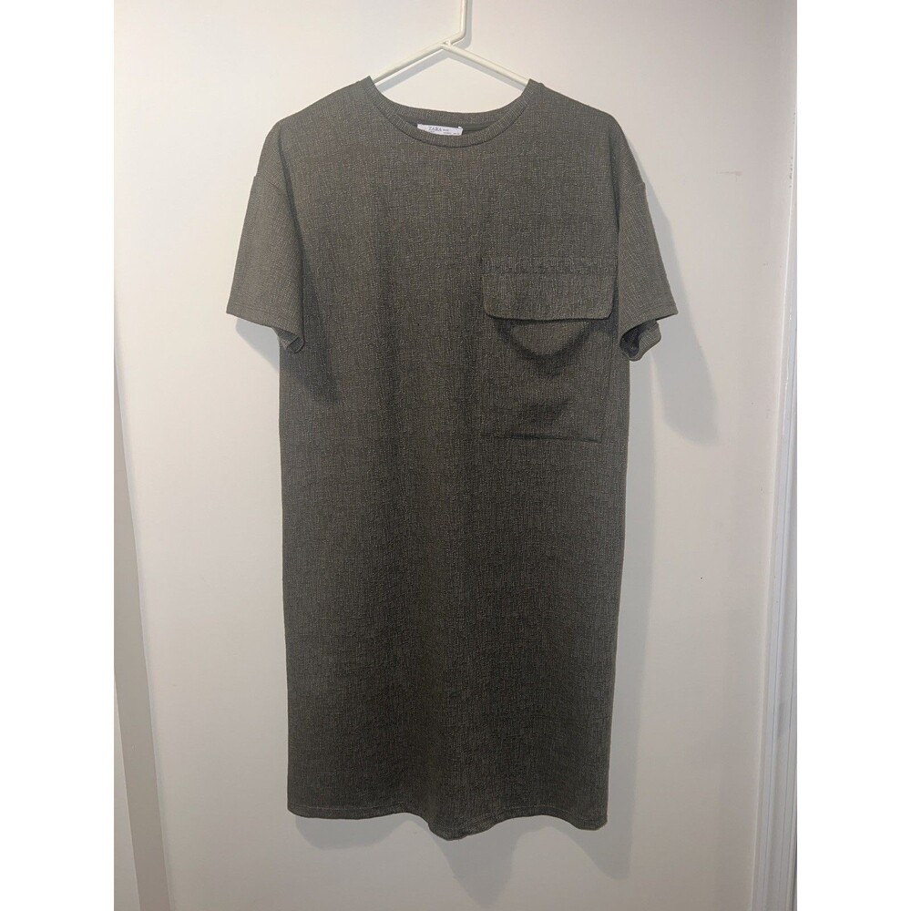 zara t shirt pocket dress women’s olive green size S